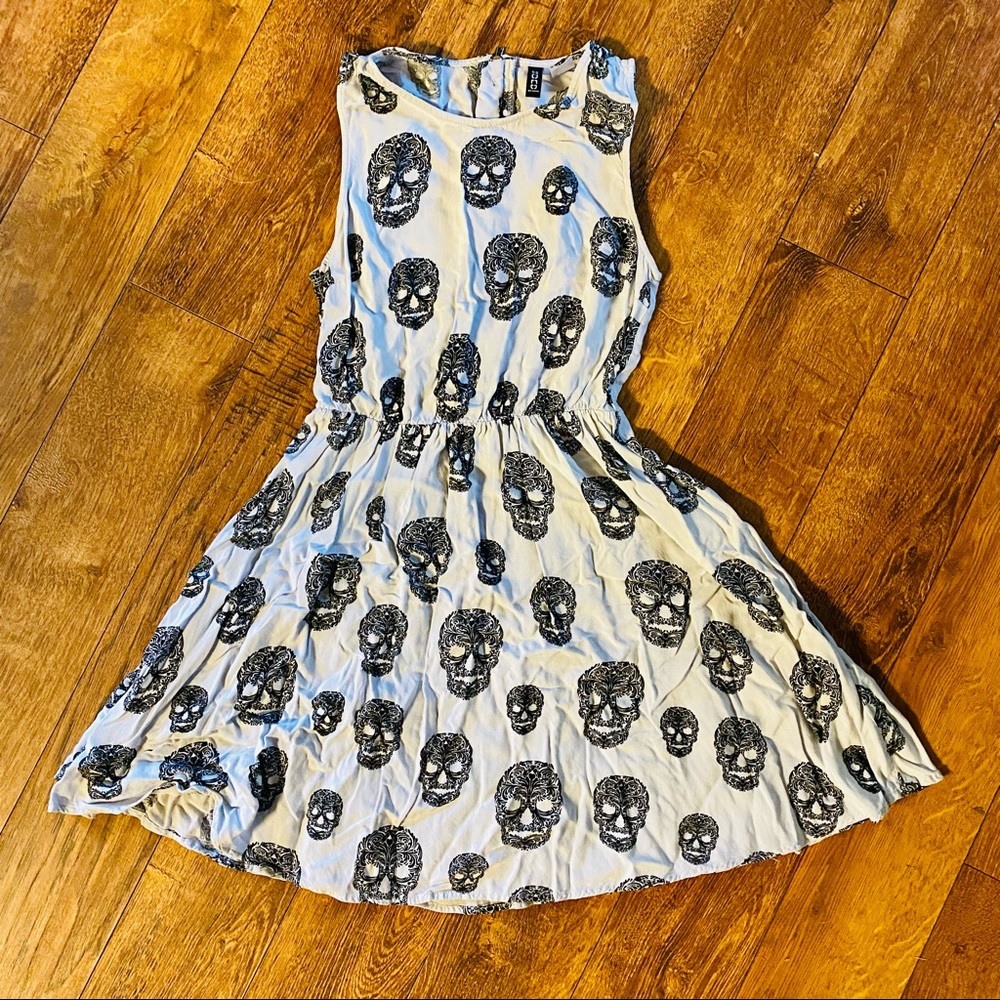 H&M Halloween Skull Fit and Flare Dress